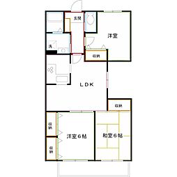 ヴェルヌーブ 3階3LDKの間取り