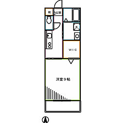 レトア 1階1Kの間取り