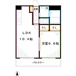 ヴィラ・フロレスタ 1LDKの間取図画像