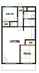 ベルメゾン欅 2LDKの間取図画像