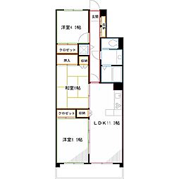 フローラ野崎 3LDKの間取図画像
