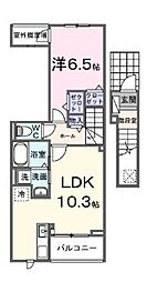 西東京市向台町5丁目アパート 1LDKの間取図画像