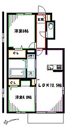ウォールナッツガーデン 2LDKの間取図画像