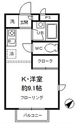 コーポ・プリンス5 ワンルームの間取図画像