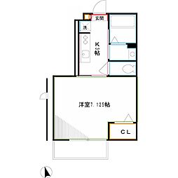 プロップテラス 1Kの間取図画像
