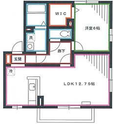 アーボリュウム深大寺 1LDKの間取図画像