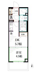 ディアクレスト西荻窪 1DKの間取図画像
