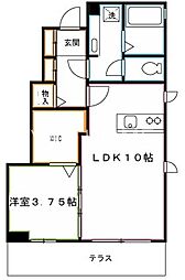 サンセール 1LDKの間取図画像