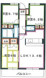N.グランドゥール 3LDKの間取図画像