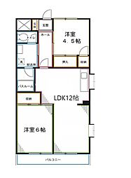 玉野屋コーポラス 2LDKの間取図画像