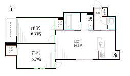 UTENA TERRACE 2LDKの間取図画像
