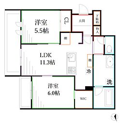 サクラガーデン武蔵小金井 2LDKの間取図画像