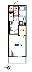 サンセット 1Kの間取図画像