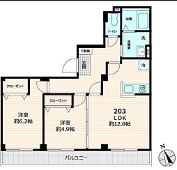 Marin・H 2LDKの間取図画像