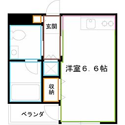 Ys'ハウス ワンルームの間取図画像