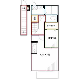 ヴェルデヒルズ 1LDKの間取図画像