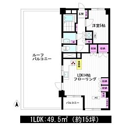 迦葉武蔵野第3マンション 1LDKの間取図画像