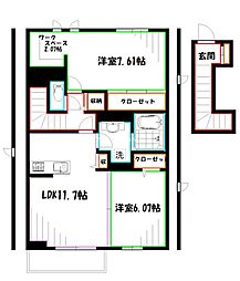 ラウルトゥーリ 2SLDKの間取図画像