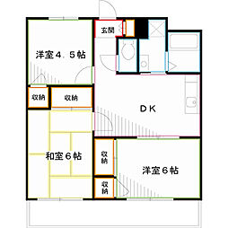 リバーサイドマンション 3DKの間取図画像