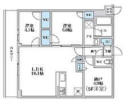S-RESIDENCE富士見ヶ丘afford 2階3LDKの間取り