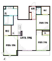 プライム　レジデンス 2階3LDKの間取り