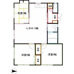 サニーハウス 1階3LDKの間取り