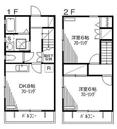 サンパルコート 1階2DKの間取り