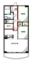 グレイス　ガーデン 1階2LDKの間取り