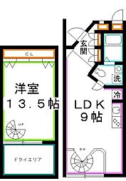 raffino mitaka 1階1LDKの間取り