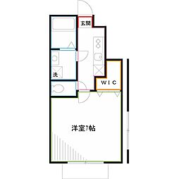 ラフィネ東小金井 1階1Kの間取り