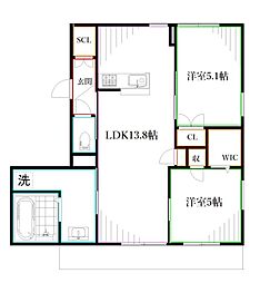 間取図画像 2SLDK