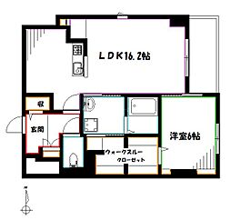 ekao 1LDKの間取図画像