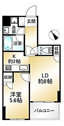 リビオ武蔵野中町 1LDKの間取図画像