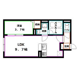 プロスタイルウェルス下井草 1LDKの間取図画像