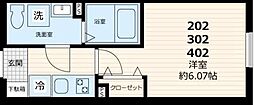 GATE Residence Mitaka 1Kの間取図画像