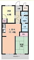 榎本第二コーポラス 2LDKの間取図画像