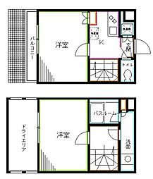 ルーブル荻窪伍番館 2Kの間取図画像