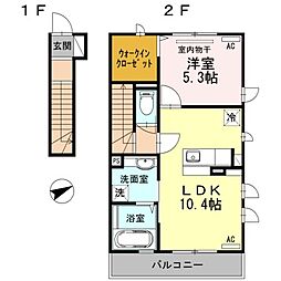 エルサ浜田山 1LDKの間取図画像