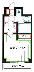 シャトル聖三鷹 1Kの間取図画像