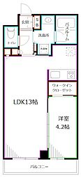 アイルプレミアム東京上石神井 1LDKの間取図画像