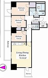 アトラス三鷹レジデンス 3LDKの間取図画像