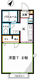 プレジオax 1Kの間取図画像