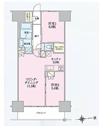 トラープランド翠命館 2LDKの間取図画像