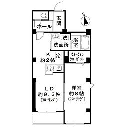 シェルクレール松庵 1LDKの間取図画像