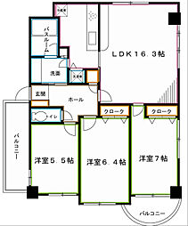 サンハイム 3LDKの間取図画像