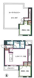 パークビューヒルズ 2LDKの間取図画像