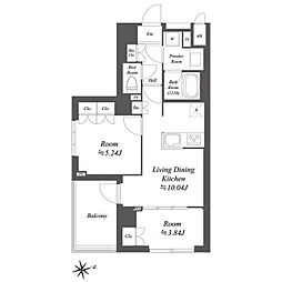 杉並区荻窪2丁目マンション 2LDKの間取図画像
