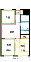 サンシャインマンション 3DKの間取図画像