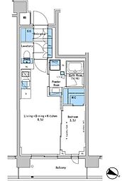 ルフォンプログレ中野富士見町ザ・レジデンス 1LDKの間取図画像