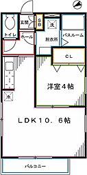 リヴェール恋ヶ窪 1階1LDKの間取り